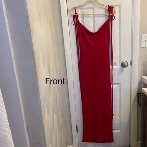 Doweha Women Backless Cowl Neck Cocktail Dress Halter Slip Long